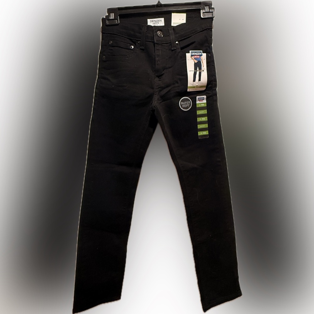 Levi’s Boys Denizen Black Stretch Denim Jeans 12 Reg NWT